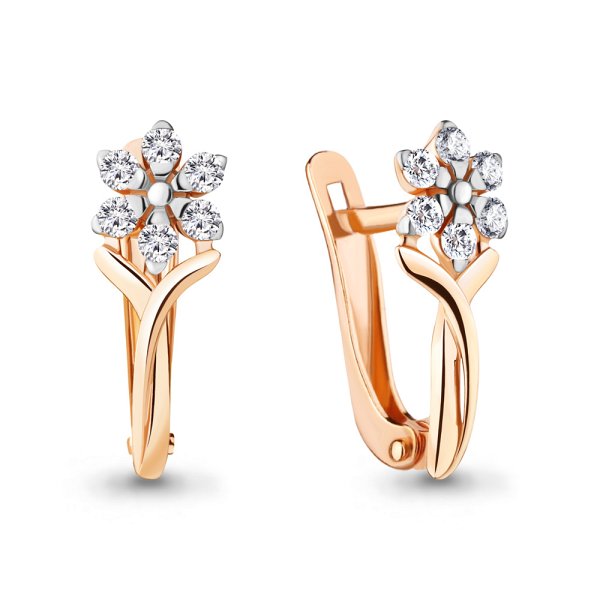 Серьги Аквамарин - Золото 585, Фианит (арт. 48342А.1)