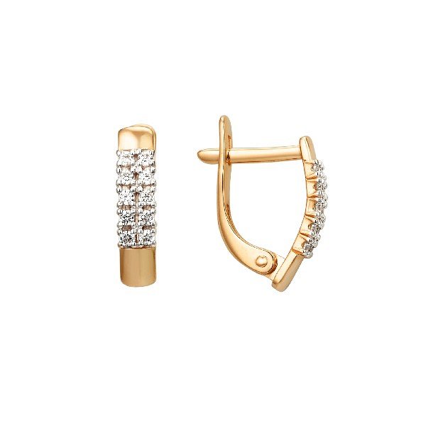 Серьги ЮФ Династия - Золото 375, Фианит (арт. 000852-5102)