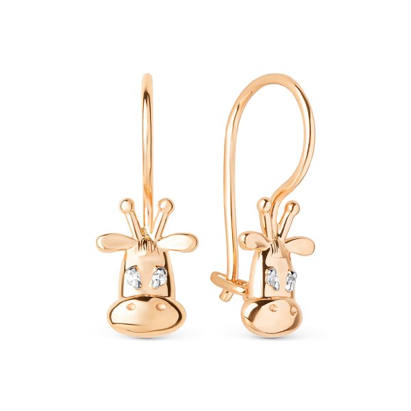 Серьги ЮФ Династия - Золото 585, Фианит (арт. 022462-1102)