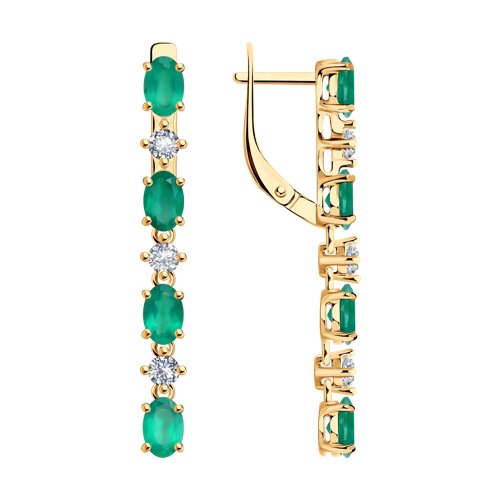 Серьги SOKOLOV - Серебро 925, Агат, Фианит (арт. 92023085)