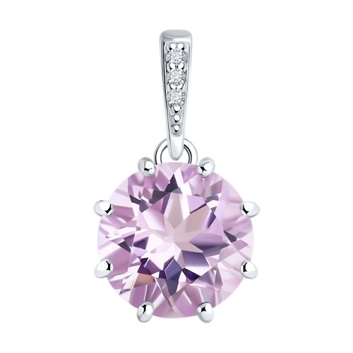 Подвеска Diamant - Серебро 925, Аметист, Фианит (арт. 94-330-02040-2)