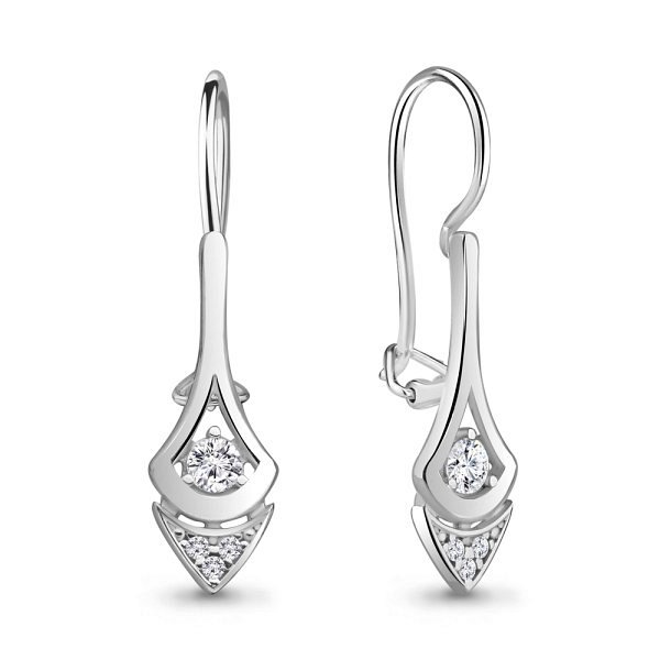 Серьги Аквамарин - Серебро 925, Фианит (арт. 48949А.5)