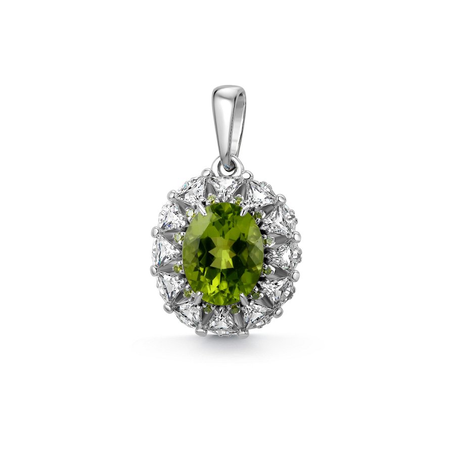 Подвеска Дар - Серебро 925, Фианит, Хризолит (арт. П-5231рс40620022)