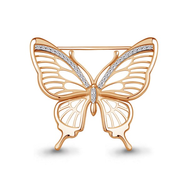 Брошь Аквамарин - Серебро 925, Фианит (арт. 77453А.6)