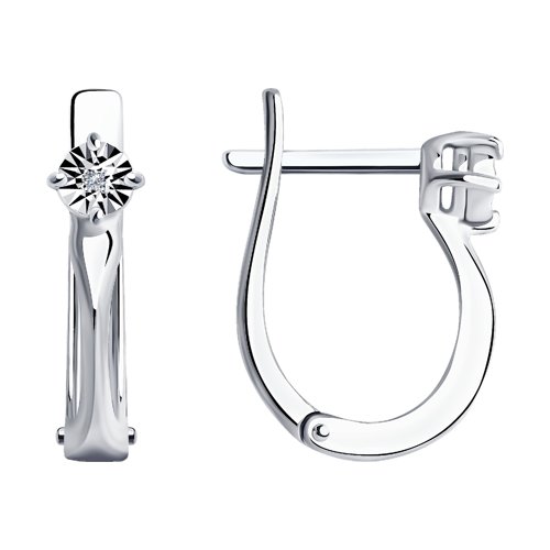 Серьги SOKOLOV - Серебро 925, Бриллиант (арт. 87020059)