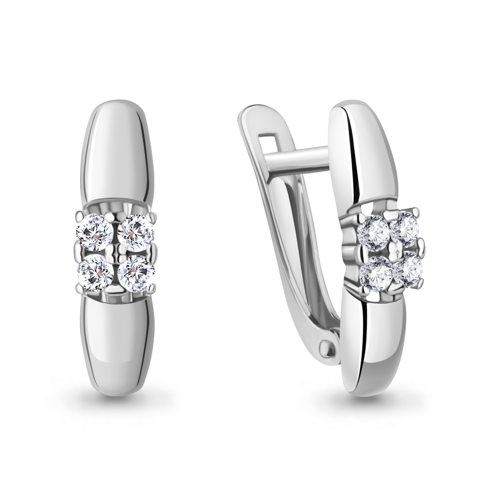 Серьги Аквамарин - Серебро 925, Фианит (арт. 46123А.5)