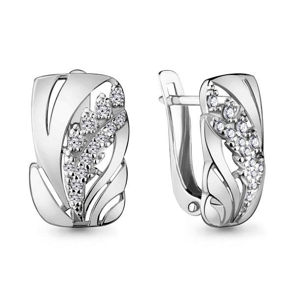 Серьги Аквамарин - Серебро 925, Фианит (арт. 45772А.5)