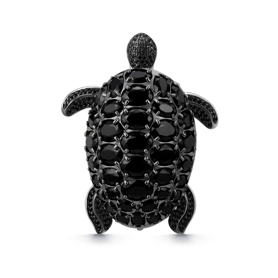 Брошь Дар - Серебро 925, Фианит, Шпинель (арт. Бш-2303чрс416216)