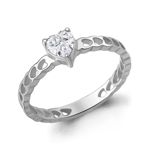 Кольцо Аквамарин - Серебро 925, Фианит (арт. 650214.5)