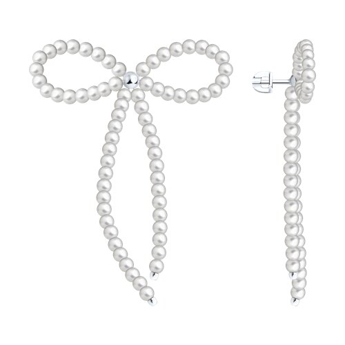 Серьги SOKOLOV - Серебро 925, Жемчуг синтетический (арт. 94027530)