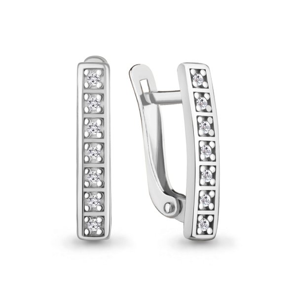 Серьги Аквамарин - Серебро 925, Фианит (арт. 400555А.5)