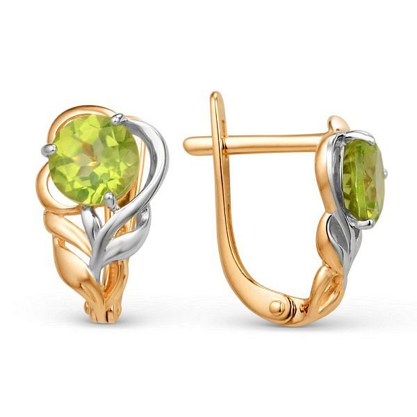 Серьги ЮФ Династия - Золото 375, Хризолит (арт. 002842-5382)
