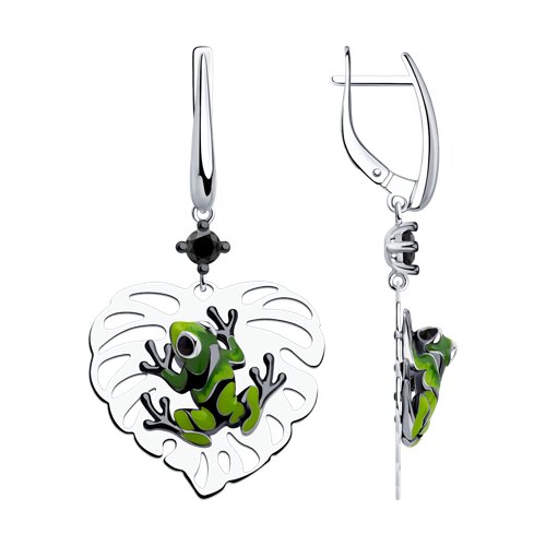 Серьги Diamant - Серебро 925, Фианит, Эмаль (арт. 94-121-01860-1)