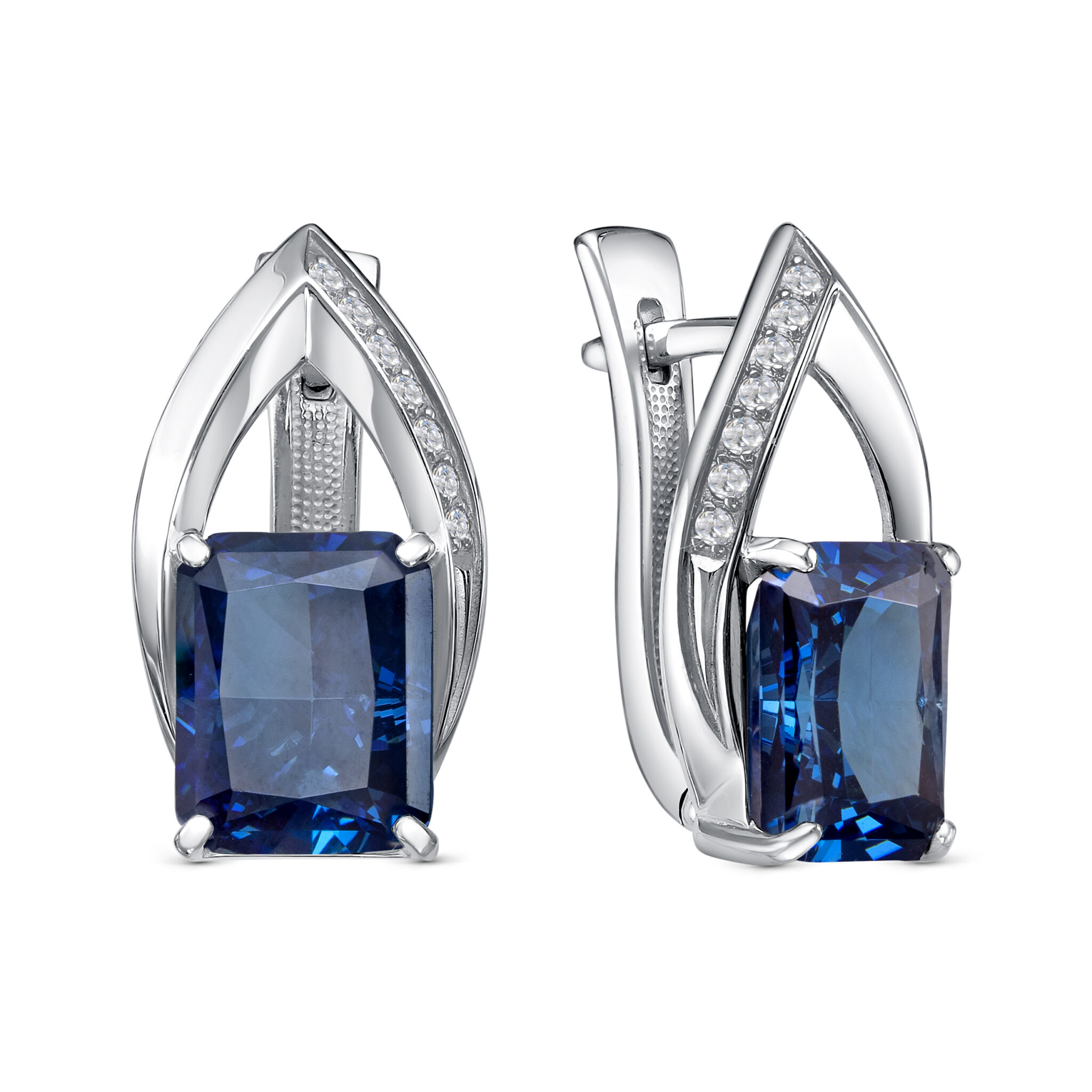 Серьги Кабаровских - Серебро 925, Бриллианит, Фианит (арт. 12-768-12500)