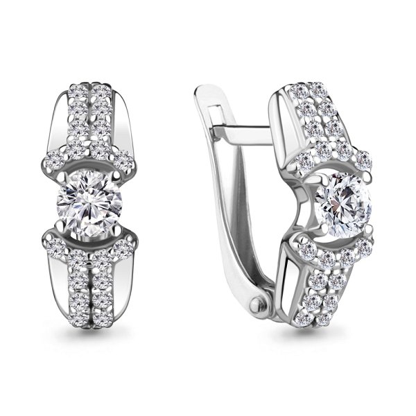 Серьги Аквамарин - Серебро 925, Фианит (арт. 48686А.5)