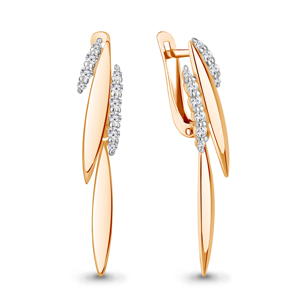 Серьги Аквамарин - Серебро 925, Фианит (арт. 49772А.6)