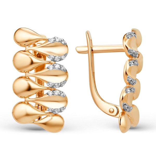 Серьги ЮФ Династия - Золото 375, Фианит (арт. 013932-5102)