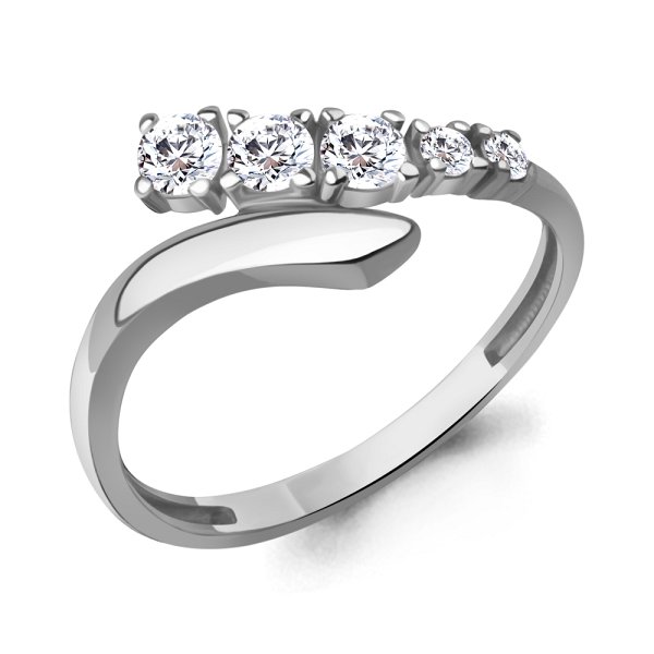 Кольцо Аквамарин - Серебро 925, Фианит (арт. 600573А.5)