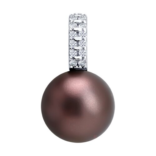 Подвеска Diamant - Серебро 925, Жемчуг синтетический, Фианит (арт. 94-130-00090-1)