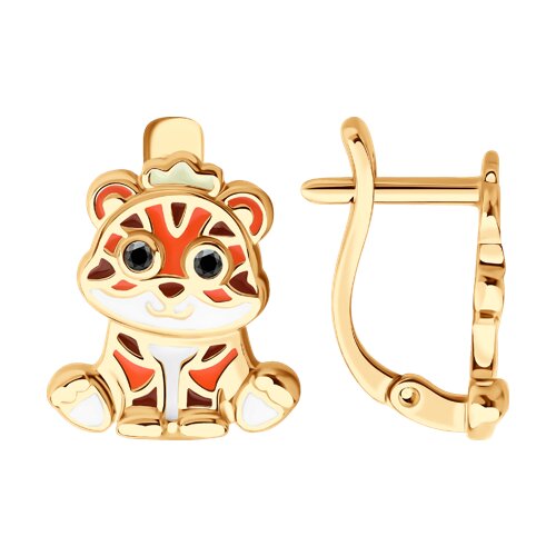 Серьги SOKOLOV - Серебро 925, Фианит, Эмаль (арт. 93022452)