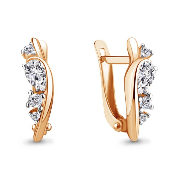 Серьги Аквамарин - Золото 585, Фианит (арт. 48985.1)