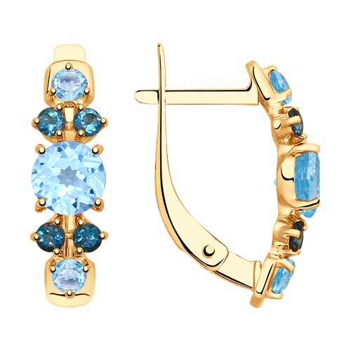 Серьги SOKOLOV - Золото 375, Топаз, Топаз лондон (арт. 37725352)