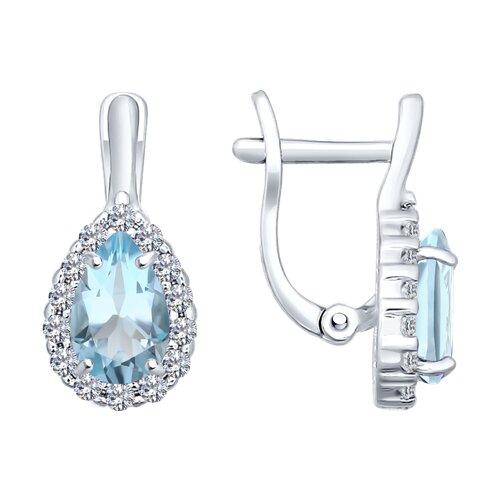 Серьги SOKOLOV - Серебро 925, Топаз, Фианит (арт. 92021126)