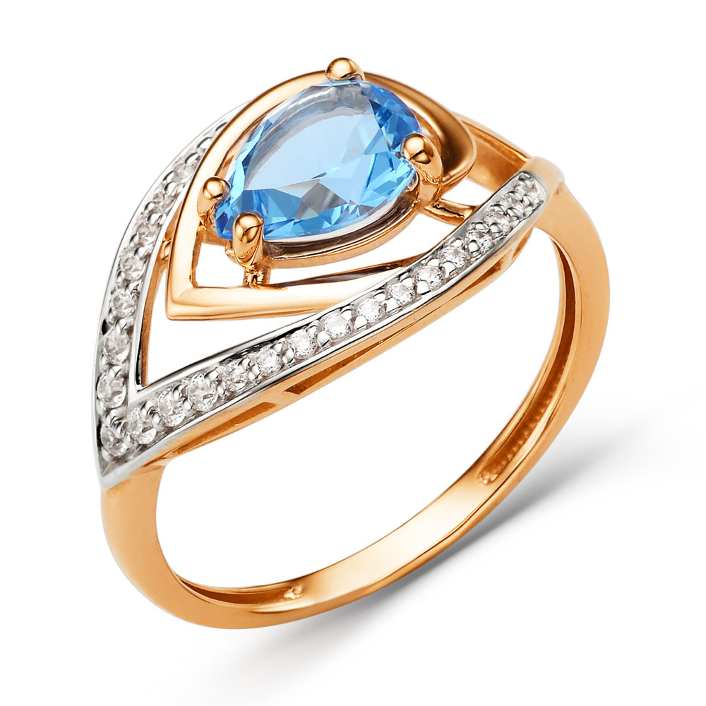 Кольцо ЮФ Династия - Золото 375, Топаз, Фианит (арт. 002731-5302)