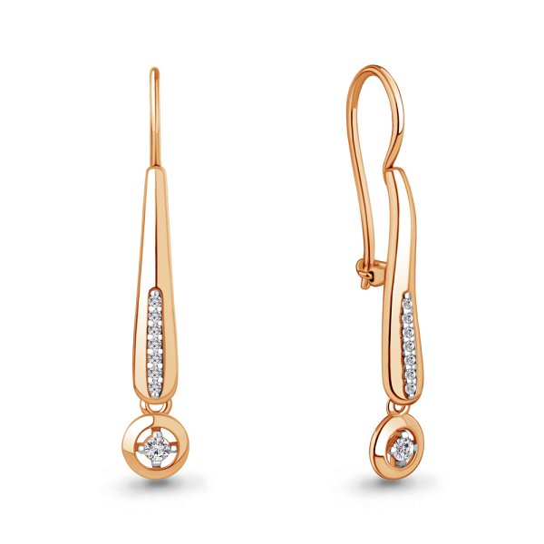 Серьги Аквамарин - Золото 585, Фианит (арт. 46696А.1)