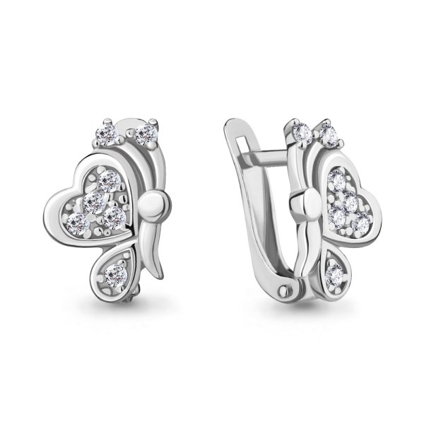 Серьги Аквамарин - Серебро 925, Фианит (арт. 46884А.5)