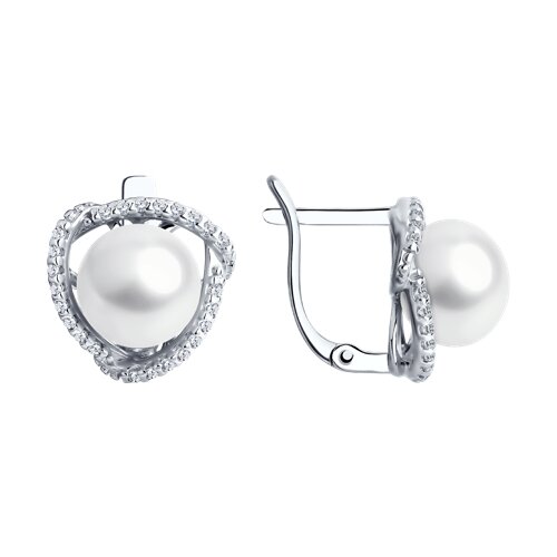 Серьги SOKOLOV - Серебро 925, Жемчуг культивированный, Фианит (арт. 92025288)