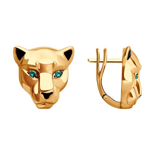 Серьги Diamant - Золото 585, Фианит, Эмаль (арт. 51-120-02169-1)