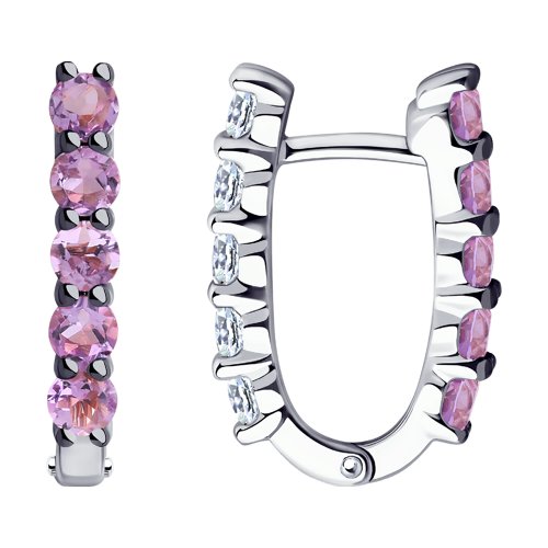 Серьги SOKOLOV - Серебро 925, Аметист, Фианит (арт. 92022237)