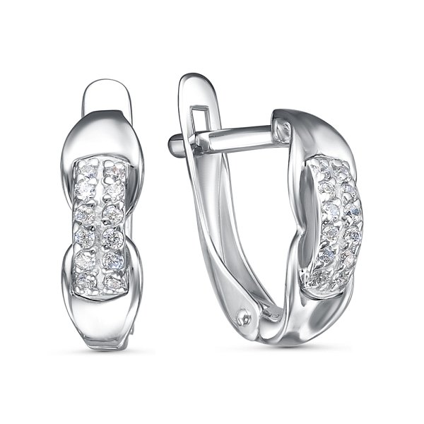 Серьги Иллада - Серебро 925, Фианит (арт. с122381)