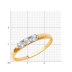 Кольцо SOKOLOV - Золото 585, Фианит (арт. 019210)