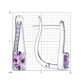 Серьги SOKOLOV - Серебро 925, Аметист, Фианит (арт. 92025369)