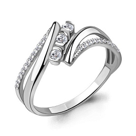 Кольцо Аквамарин - Серебро 925, Фианит (арт. 64136А.5)