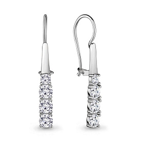 Серьги Аквамарин - Серебро 925, Фианит (арт. 46811А.5)