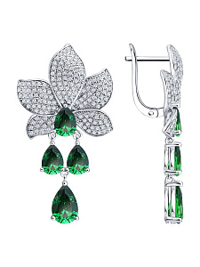 Серьги SOKOLOV - Серебро 925, Фианит (арт. 94027631-91)