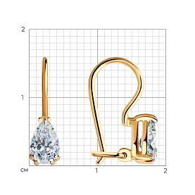 Серьги SOKOLOV - Золото 375, Фианит (арт. 029416-4)