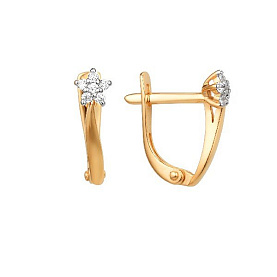 Серьги ЮФ Династия - Золото 585, Фианит (арт. 000602-1102)