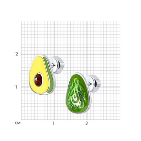 Серьги Diamant - Серебро 925, Эмаль (арт. 94024324)