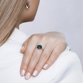 Кольцо SOKOLOV - Серебро 925, Агат, Фианит (арт. 92011386)