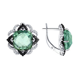 Серьги SOKOLOV - Серебро 925, Синтетический кварц , Фианит (арт. 92021445)