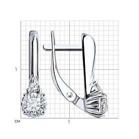 Серьги Diamant - Серебро 925, Фианит (арт. 94-120-01555-1)