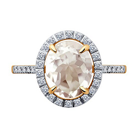 Кольцо Diamant - Золото 585, Фианит, Горный хрусталь (арт. 51-310-02442-4)