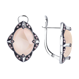 Серьги Diamant - Серебро 925, Кварц, Фианит (арт. 94-320-00964-1)