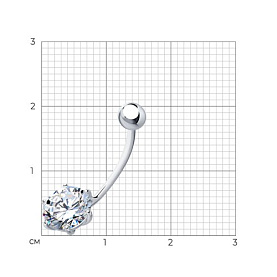 Пирсинг SOKOLOV - Серебро 925, Фианит (арт. 94060055)