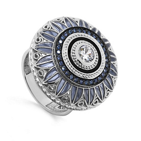 Кольцо Кабаровских - Серебро 925, Фианит (арт. 11-400-0101)