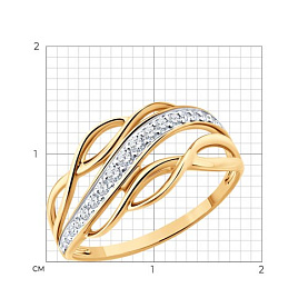Кольцо SOKOLOV - Золото 585, Фианит (арт. 019842)